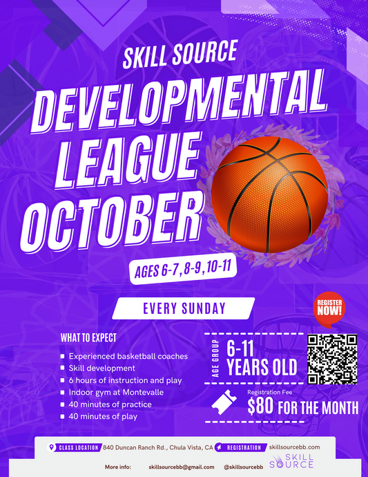 Skill Source Sunday Developmental Basketball League (Ages 6-7) [October] 9am
