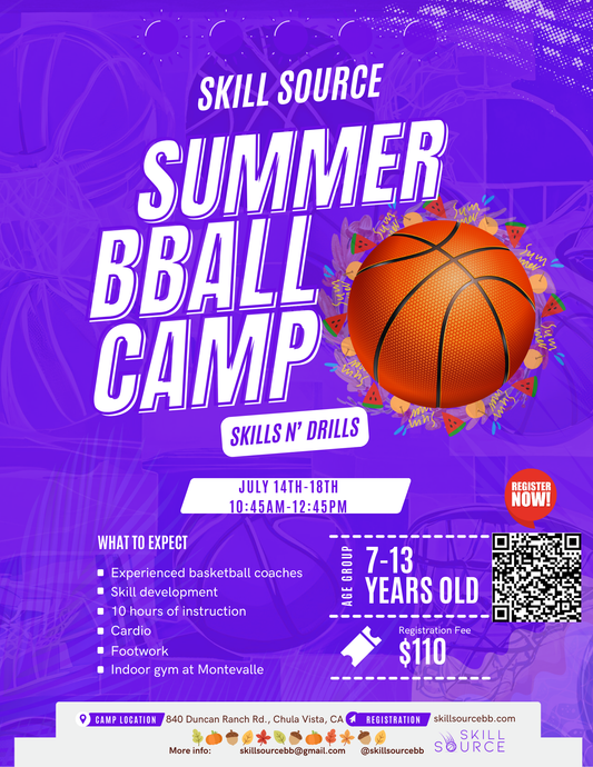 Summer Skills Basketball Camp (07/14-07/18) (10 hours of instruction)